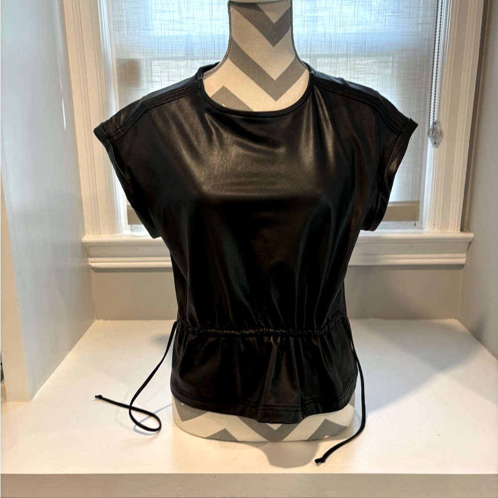 Open Edit ~ Faux Leather Top